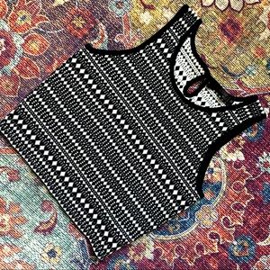 Clockhouse Night - scuba sweater tank crop top (P)